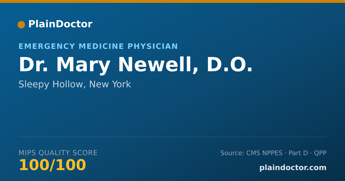 Shareable card for Mary Newell, D.O. - Emergency Medicine Physician, Sleepy Hollow, NY