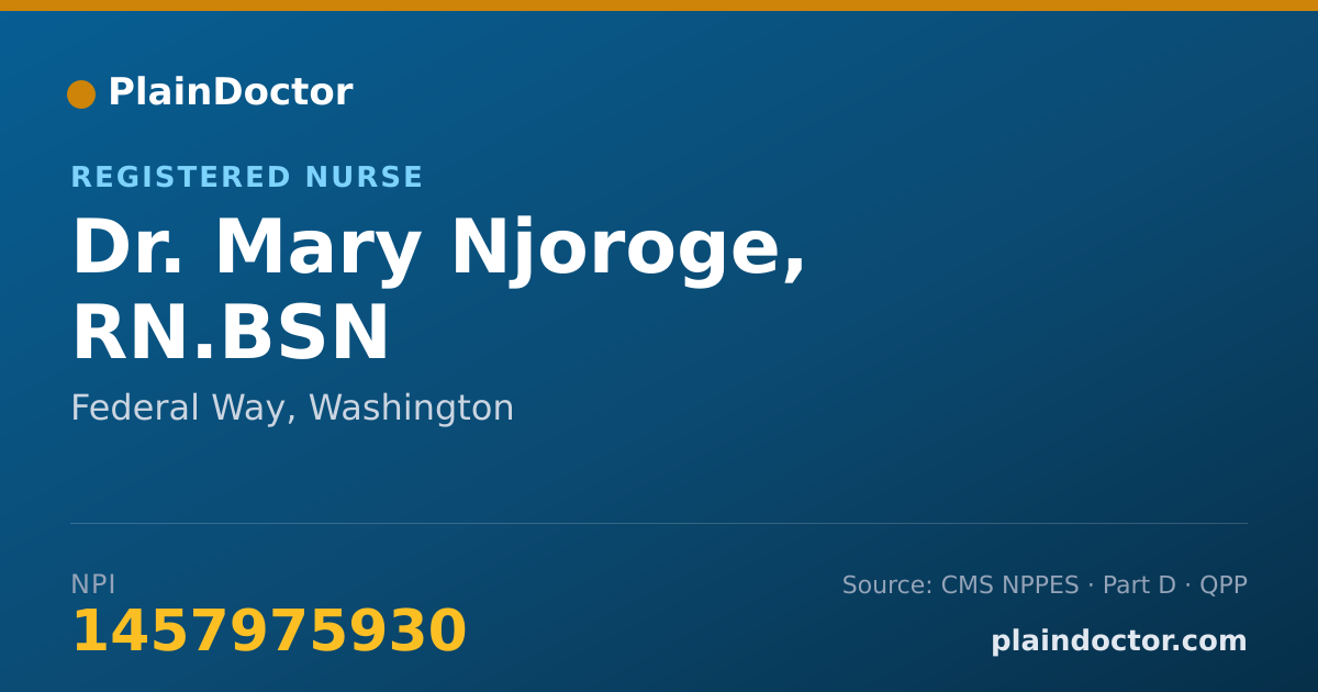Shareable card for Mary Njoroge, RN.BSN - Registered Nurse, Federal Way, WA