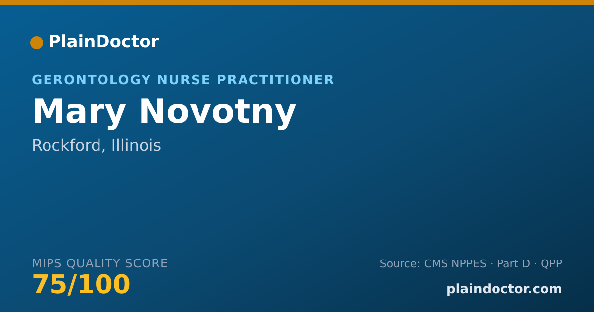 Shareable card for Mary Novotny - Gerontology Nurse Practitioner, Rockford, IL