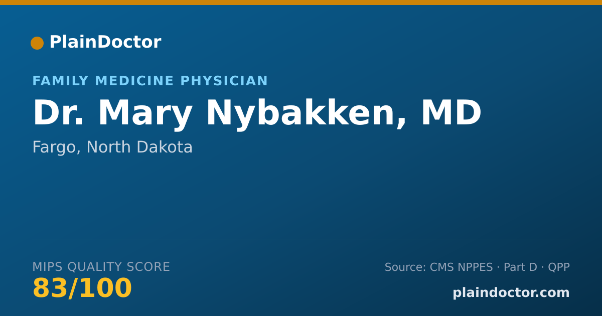 Shareable card for Mary Nybakken, MD - Family Medicine Physician, Fargo, ND