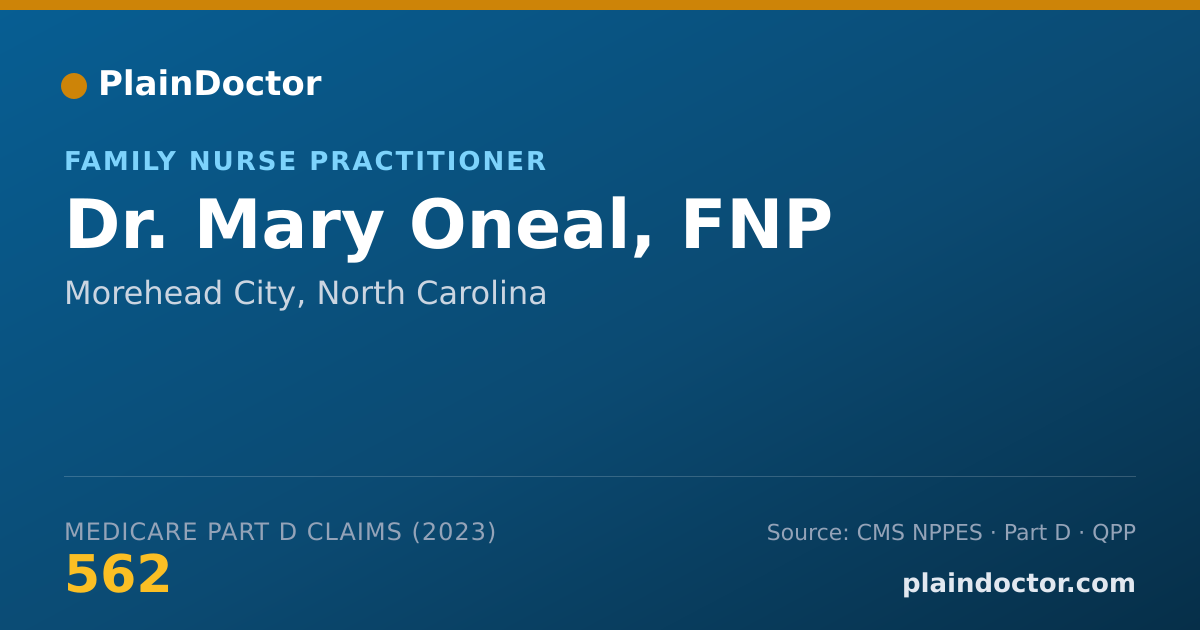 Shareable card for Mary Oneal, FNP - Family Nurse Practitioner, Morehead City, NC