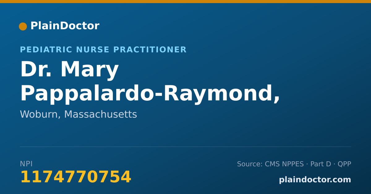 Shareable card for Mary Pappalardo-Raymond, PNP - Pediatric Nurse Practitioner, Woburn, MA