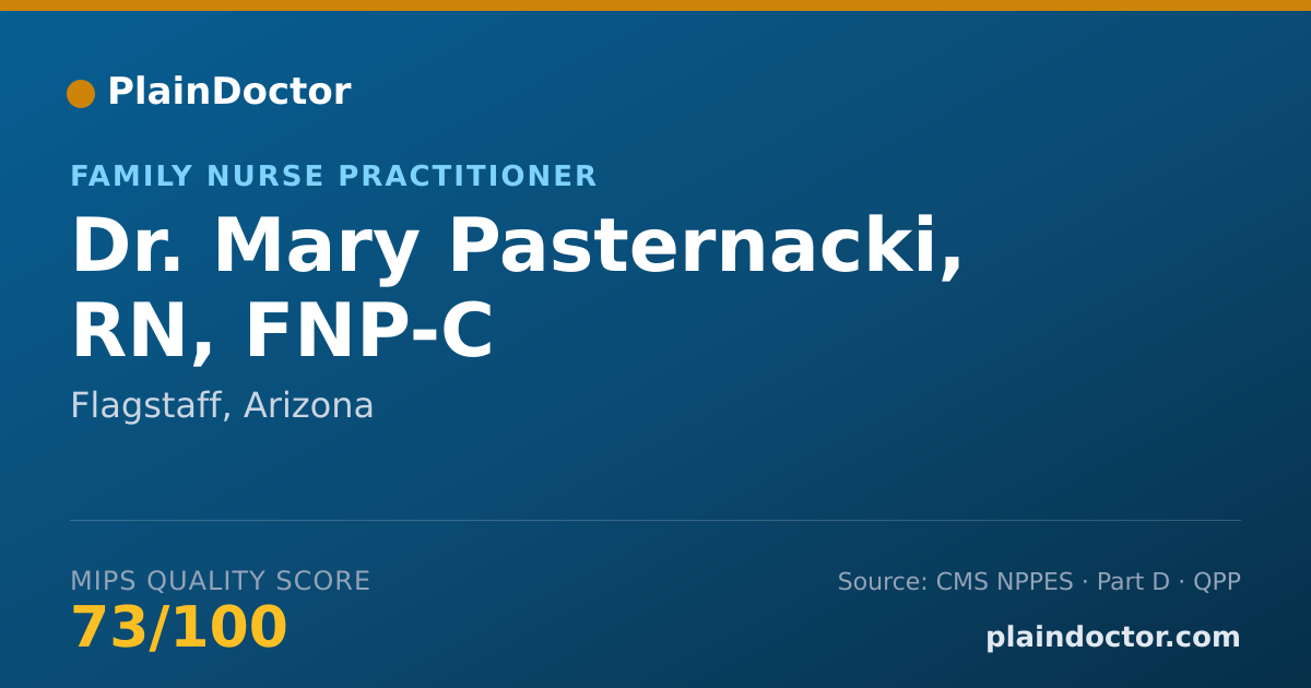 Shareable card for Mary Pasternacki, RN, FNP-C - Family Nurse Practitioner, Flagstaff, AZ