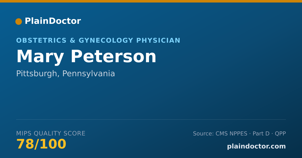 Shareable card for Mary Peterson - Obstetrics & Gynecology Physician, Pittsburgh, PA