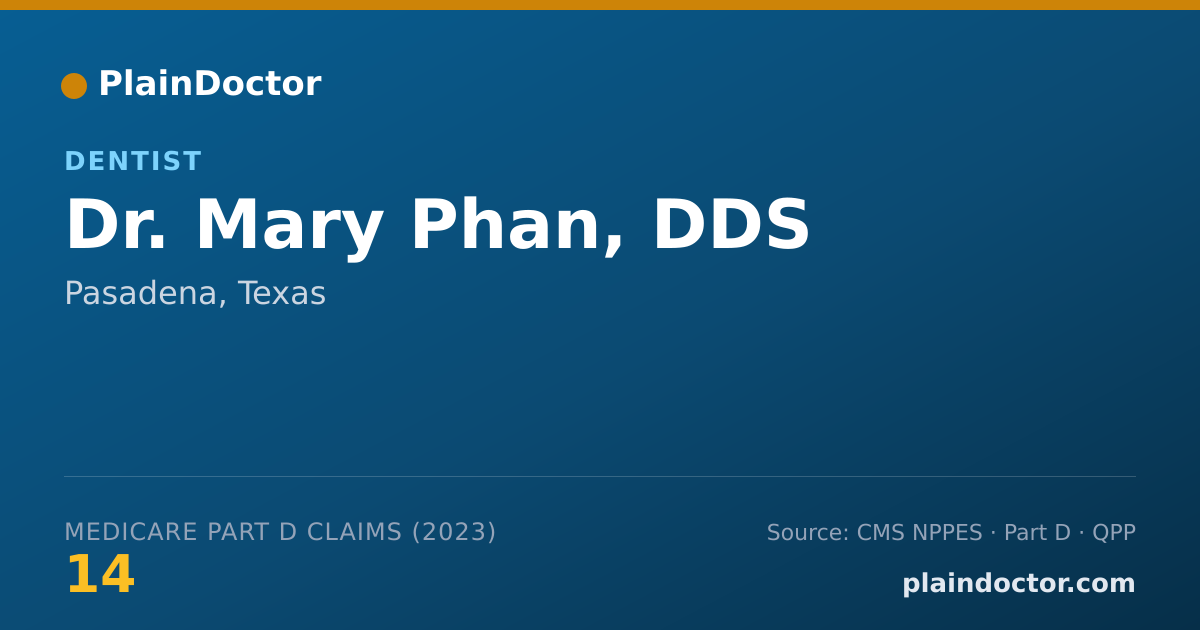 Shareable card for Mary Phan, DDS - Dentist, Pasadena, TX