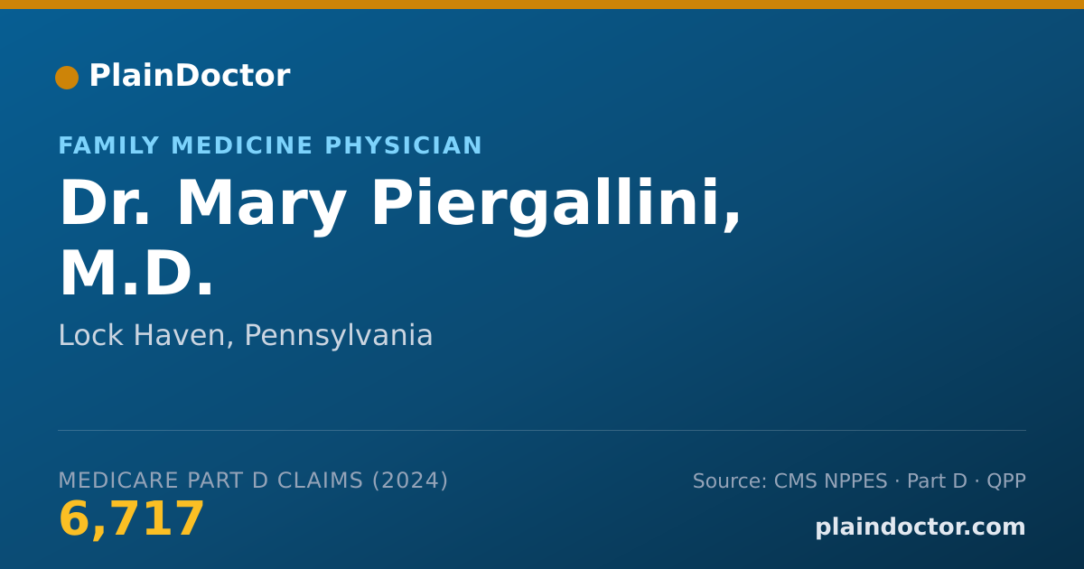 Shareable card for Mary Piergallini, M.D. - Family Medicine Physician, Lock Haven, PA