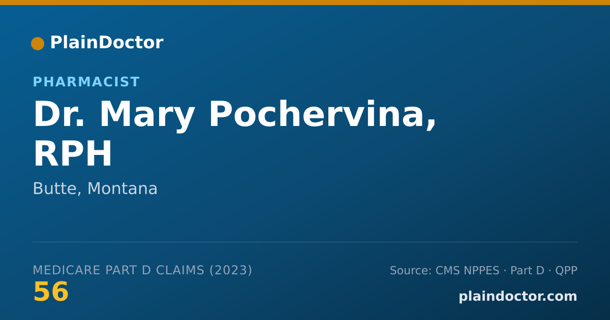 Shareable card for Mary Pochervina, RPH - Pharmacist, Butte, MT
