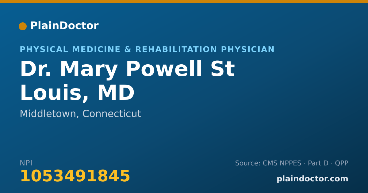 Shareable card for Mary Powell St Louis, MD - Physical Medicine & Rehabilitation Physician, Middletown, CT