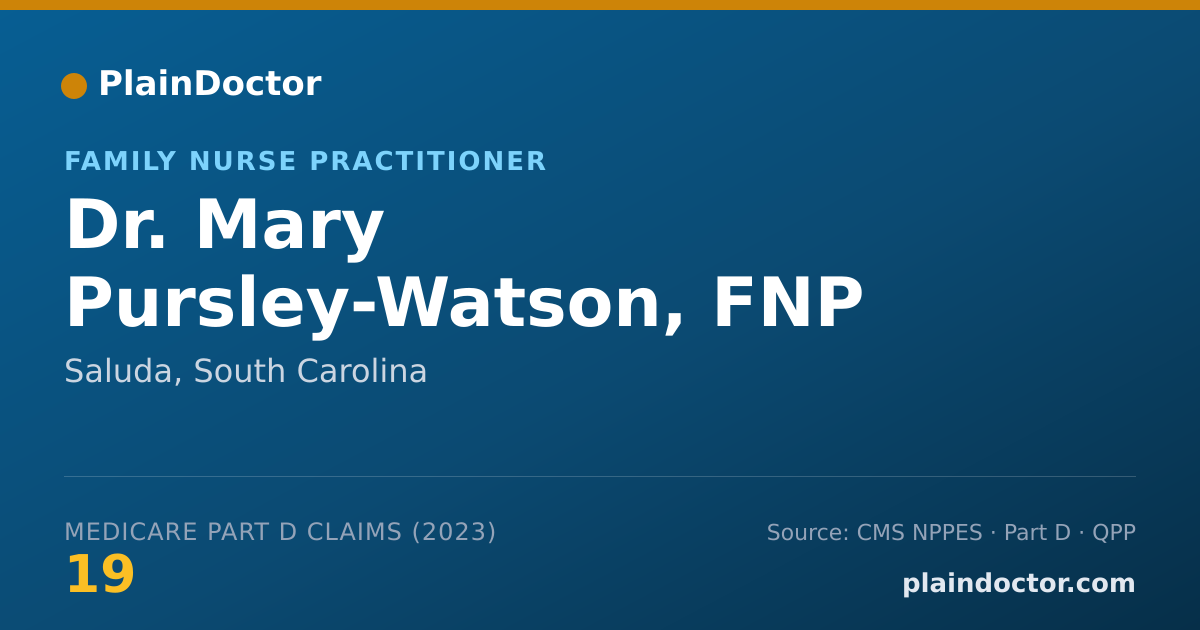 Shareable card for Mary Pursley-Watson, FNP - Family Nurse Practitioner, Saluda, SC