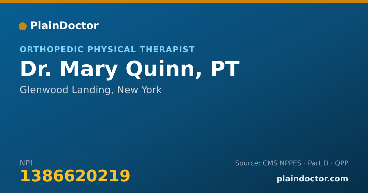 Shareable card for Mary Quinn, PT - Orthopedic Physical Therapist, Glenwood Landing, NY