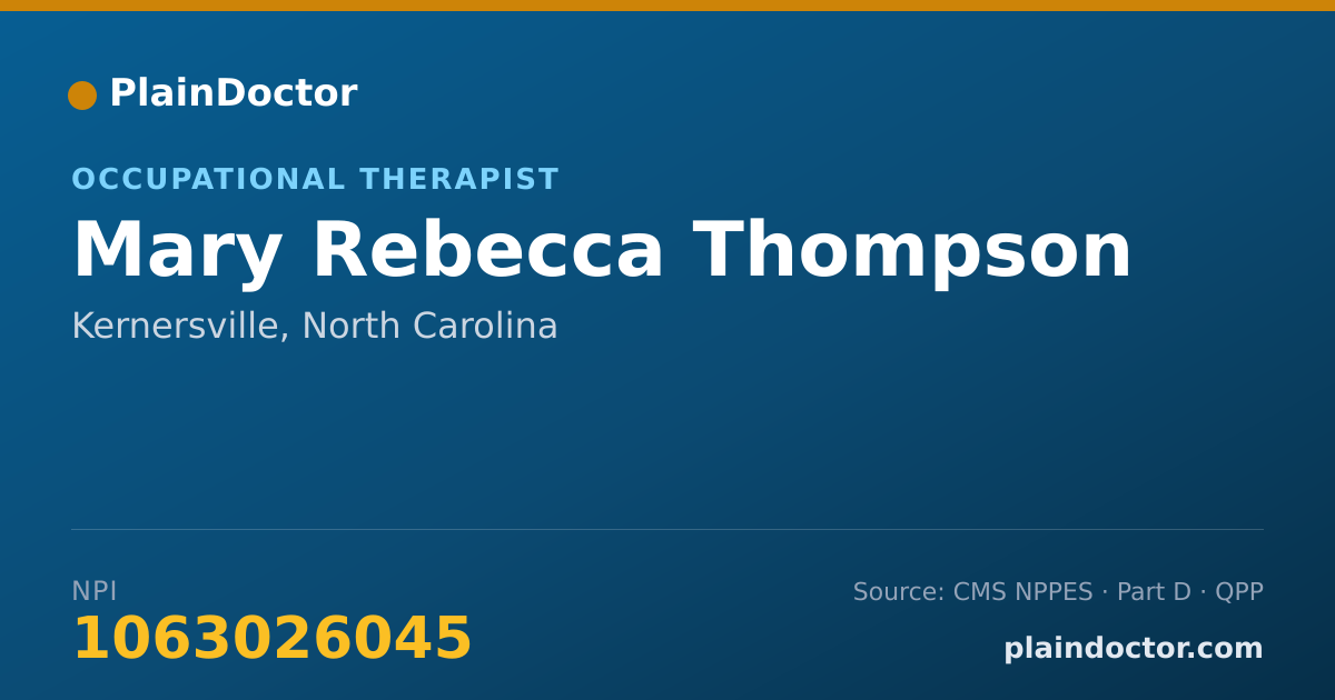 Shareable card for Mary Rebecca Thompson - Occupational Therapist, Kernersville, NC