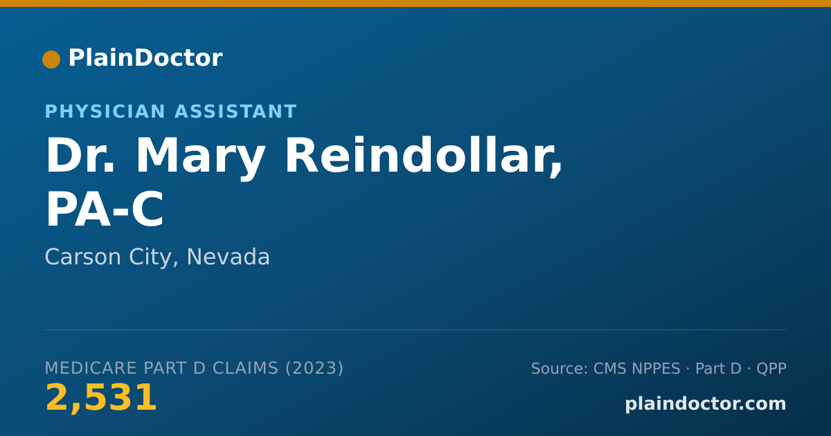 Shareable card for Mary Reindollar, PA-C - Physician Assistant, Carson City, NV
