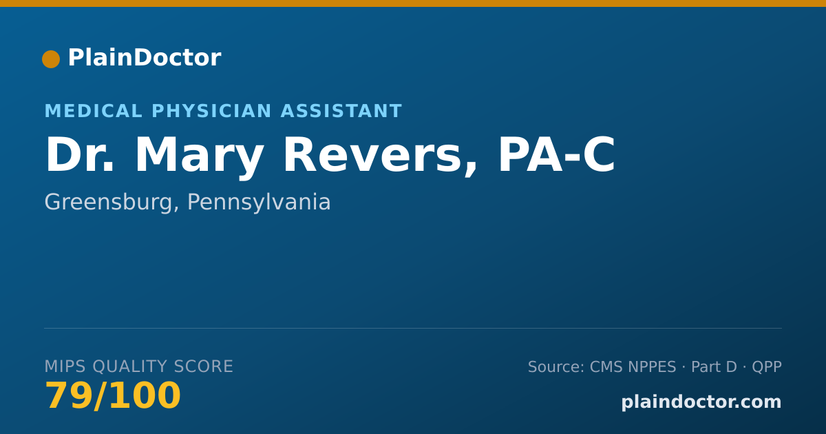 Shareable card for Mary Revers, PA-C - Medical Physician Assistant, Greensburg, PA