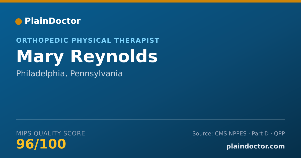 Shareable card for Mary Reynolds - Orthopedic Physical Therapist, Philadelphia, PA