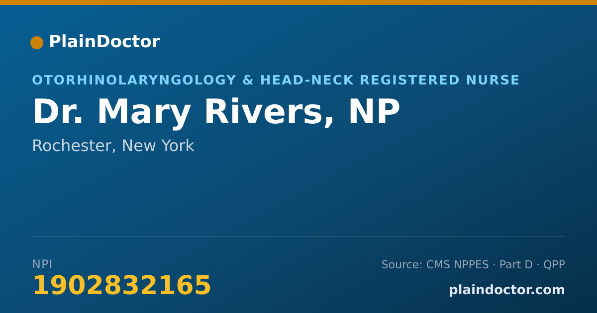 Shareable card for Mary Rivers, NP - Otorhinolaryngology & Head-Neck Registered Nurse, Rochester, NY