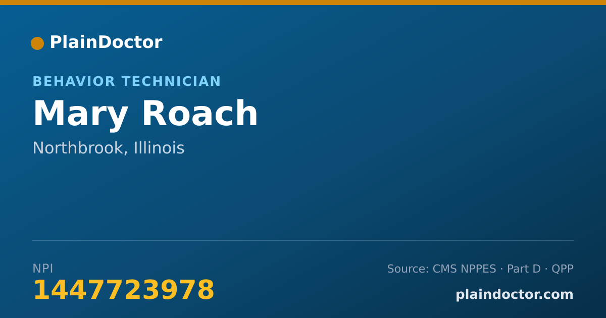 Shareable card for Mary Roach - Behavior Technician, Northbrook, IL