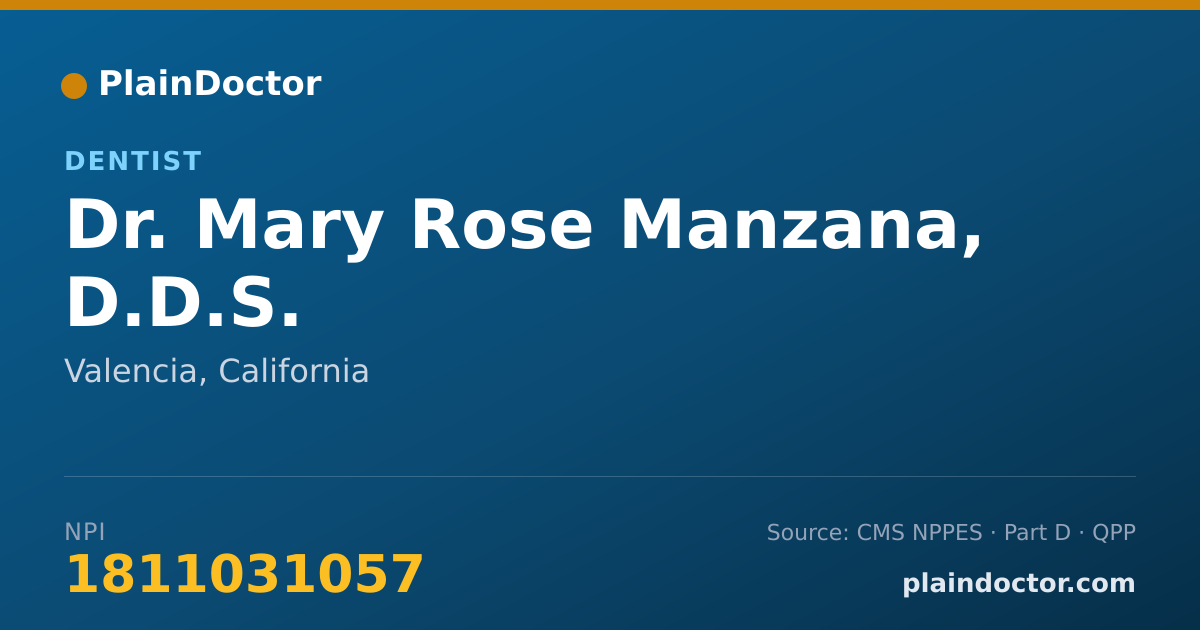 Shareable card for Mary Rose Manzana, D.D.S. - Dentist, Valencia, CA