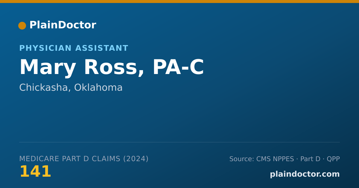 Shareable card for Mary Ross, PA-C - Physician Assistant, Chickasha, OK