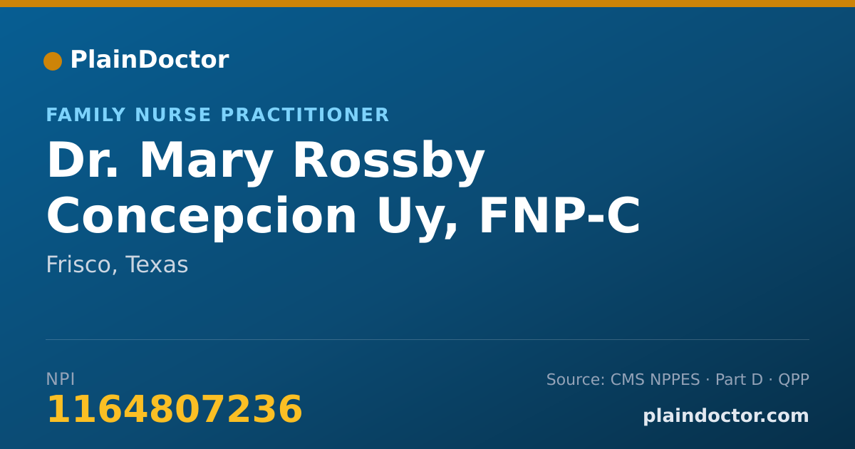 Shareable card for Mary Rossby Concepcion Uy, FNP-C - Family Nurse Practitioner, Frisco, TX