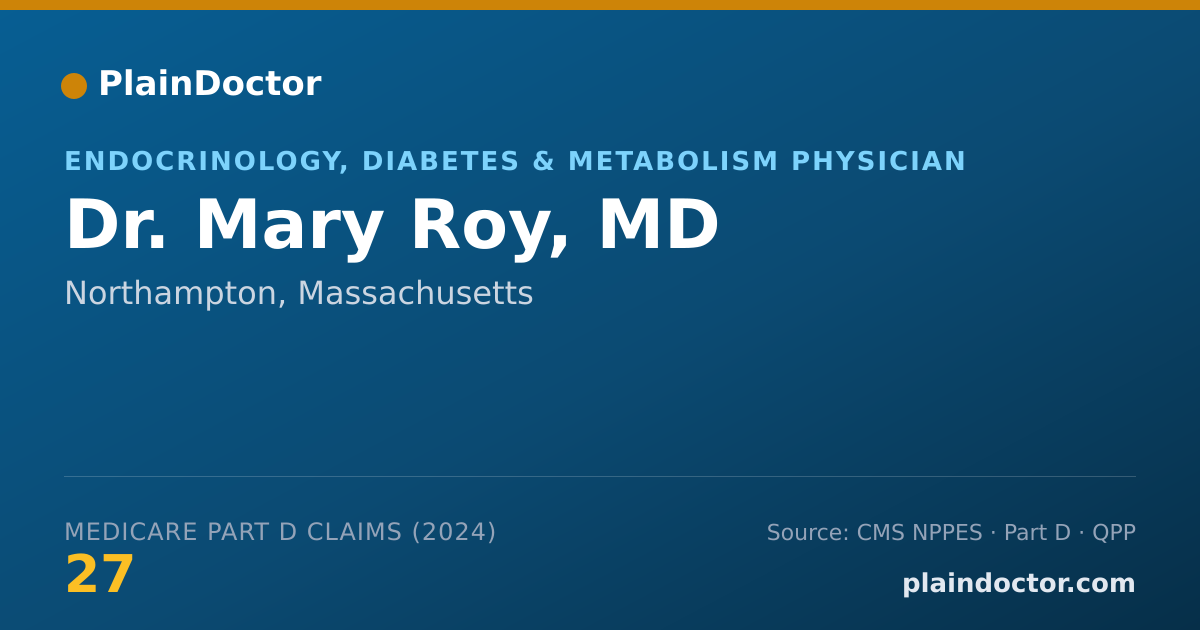 Shareable card for Mary Roy, MD - Endocrinology, Diabetes & Metabolism Physician, Northampton, MA