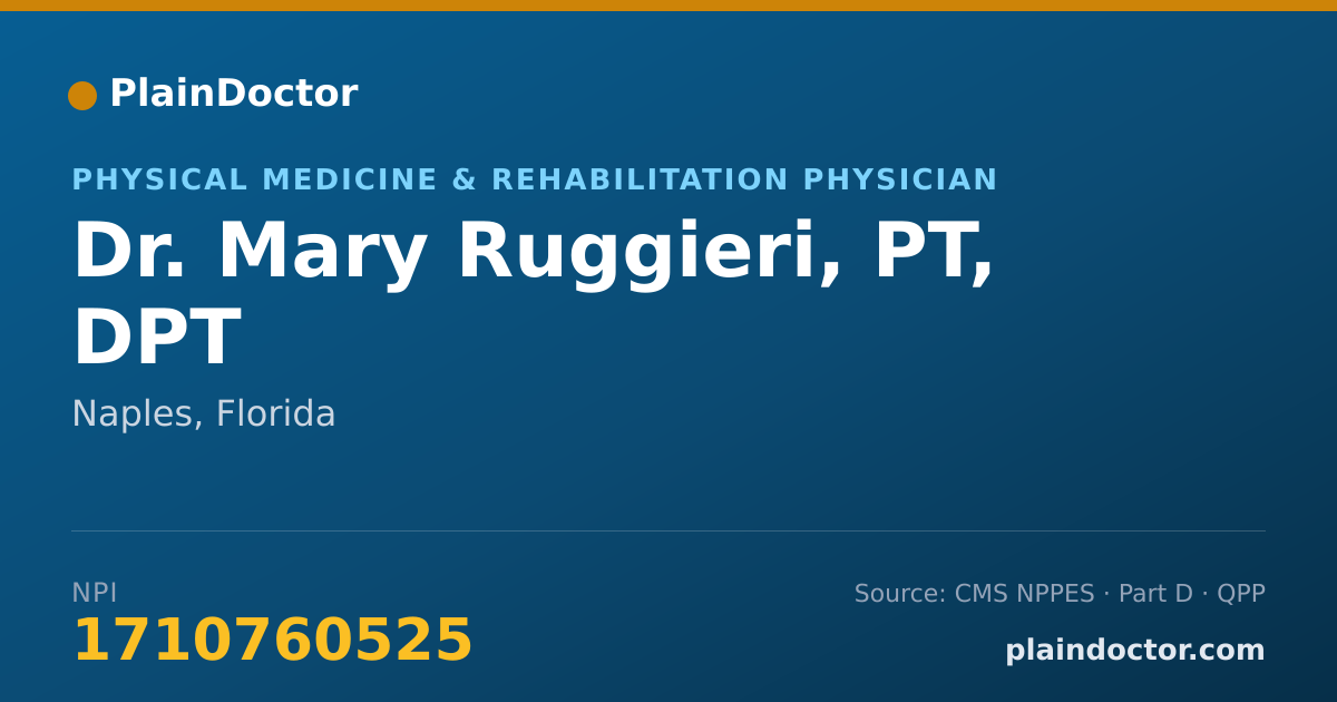 Shareable card for Mary Ruggieri, PT, DPT - Physical Medicine & Rehabilitation Physician, Naples, FL