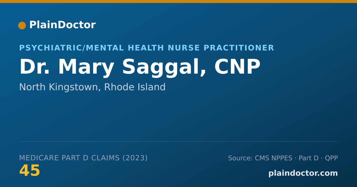 Shareable card for Mary Saggal, CNP - Psychiatric/Mental Health Nurse Practitioner, North Kingstown, RI