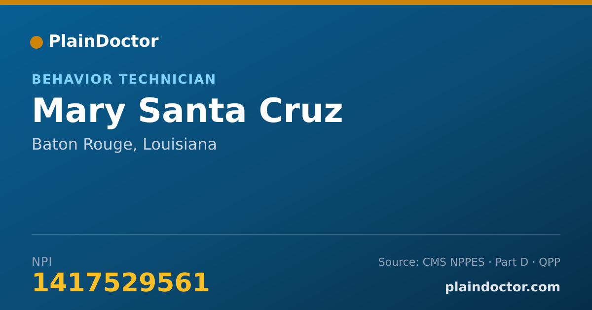 Shareable card for Mary Santa Cruz - Behavior Technician, Baton Rouge, LA