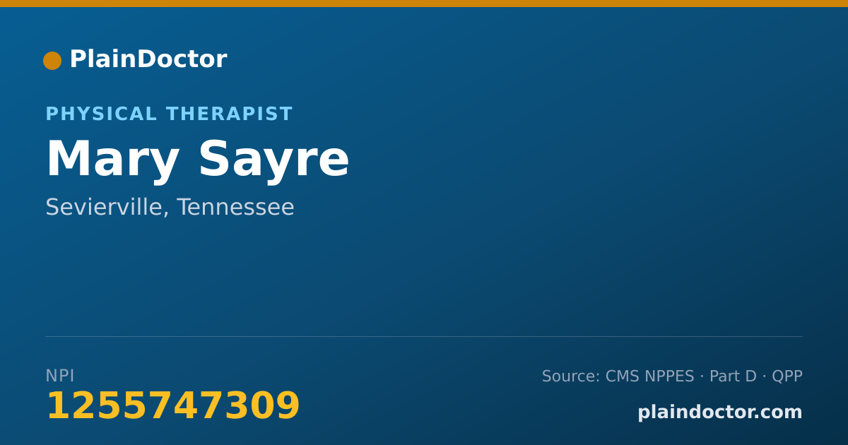 Shareable card for Mary Sayre - Physical Therapist, Sevierville, TN