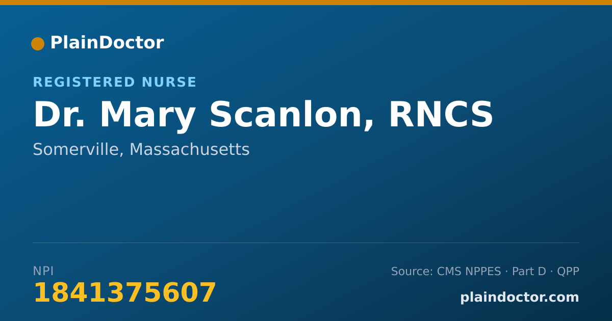 Shareable card for Mary Scanlon, RNCS - Registered Nurse, Somerville, MA
