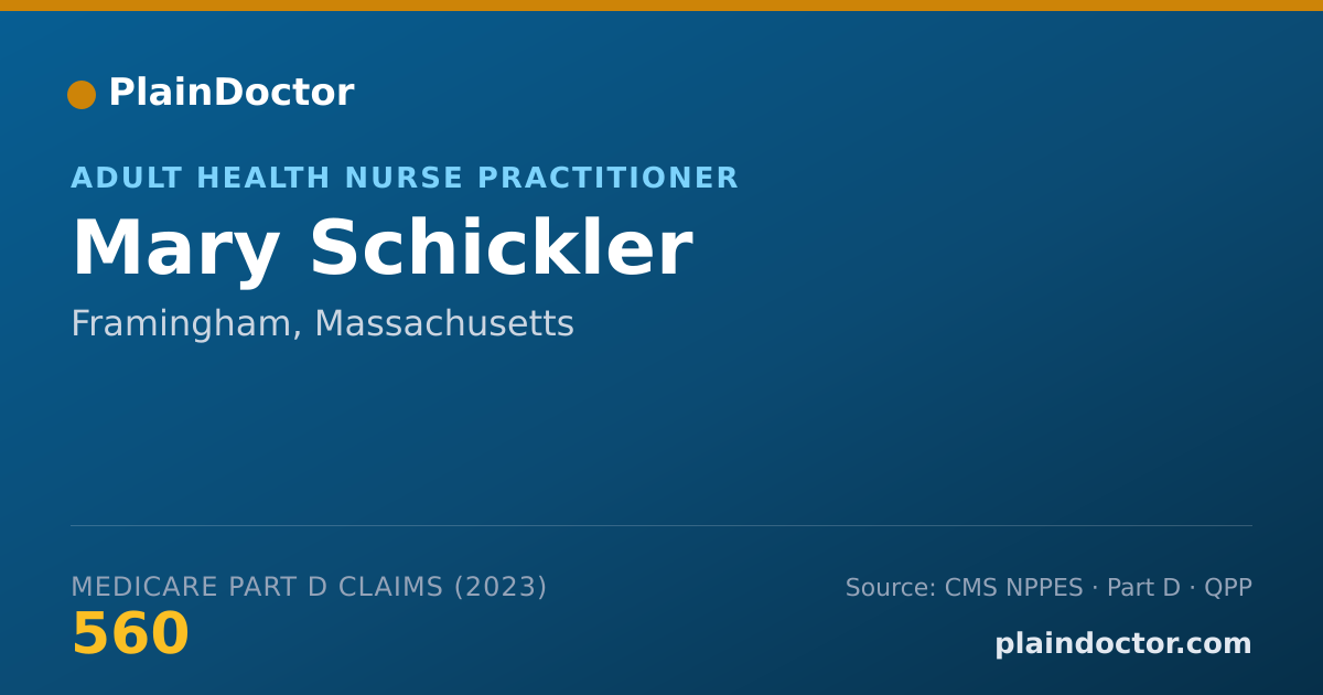Shareable card for Mary Schickler - Adult Health Nurse Practitioner, Framingham, MA