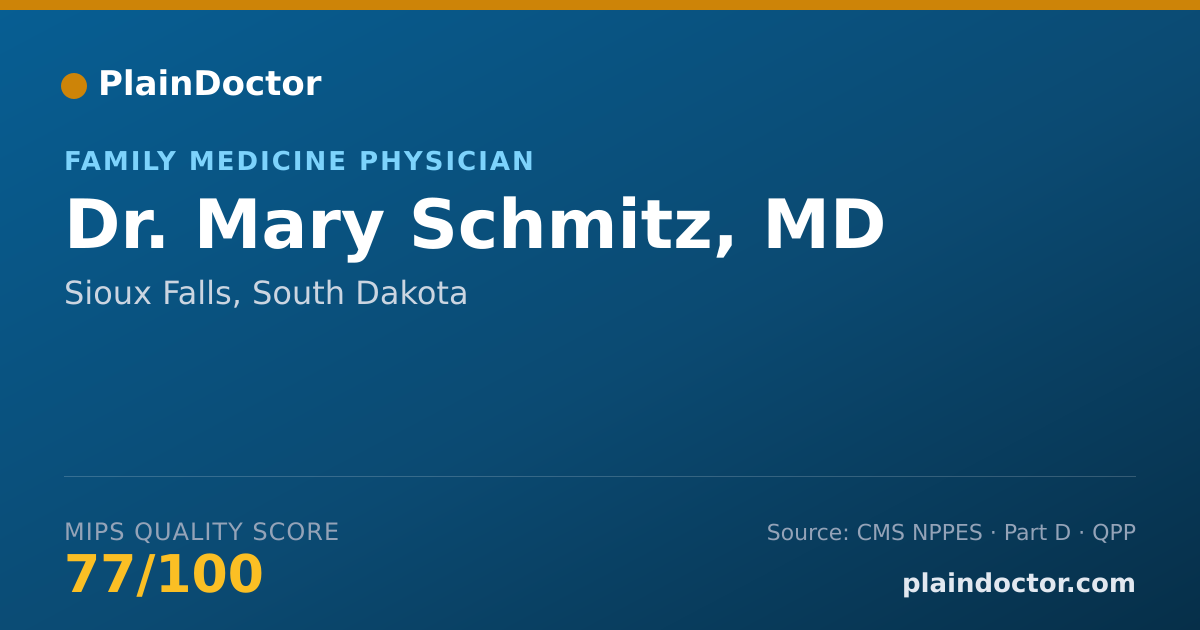 Shareable card for Mary Schmitz, MD - Family Medicine Physician, Sioux Falls, SD