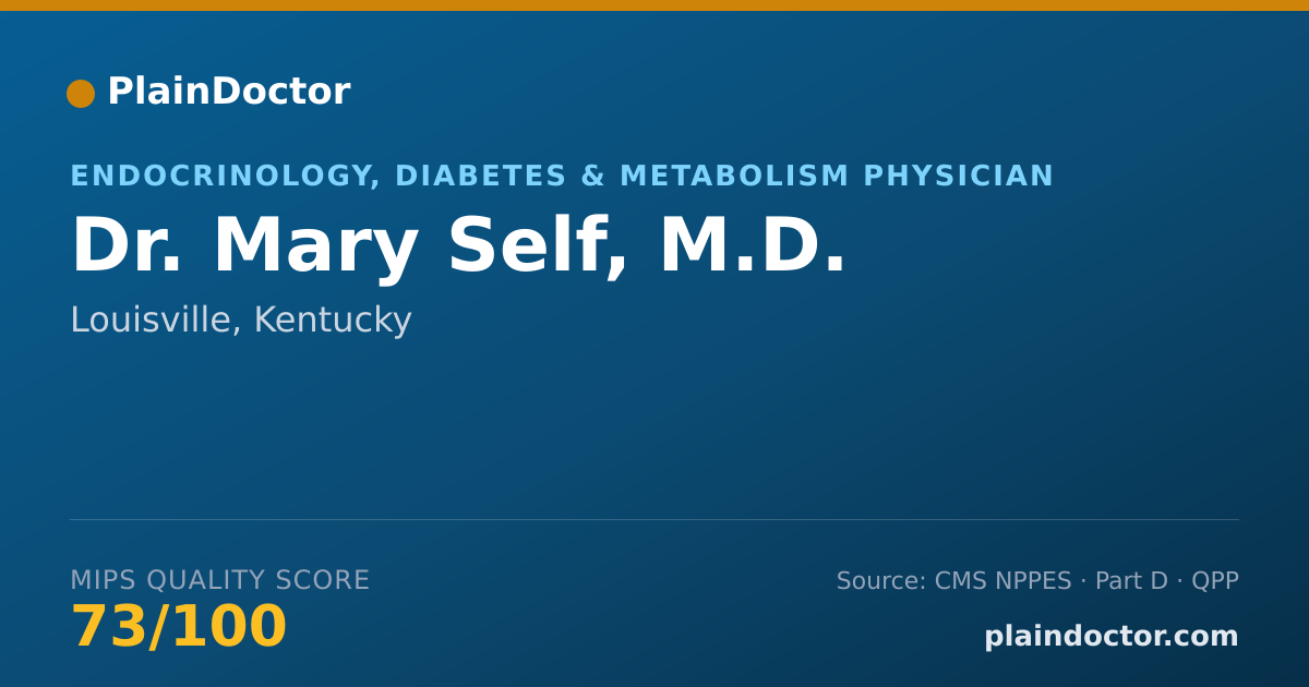 Shareable card for Mary Self, M.D. - Endocrinology, Diabetes & Metabolism Physician, Louisville, KY