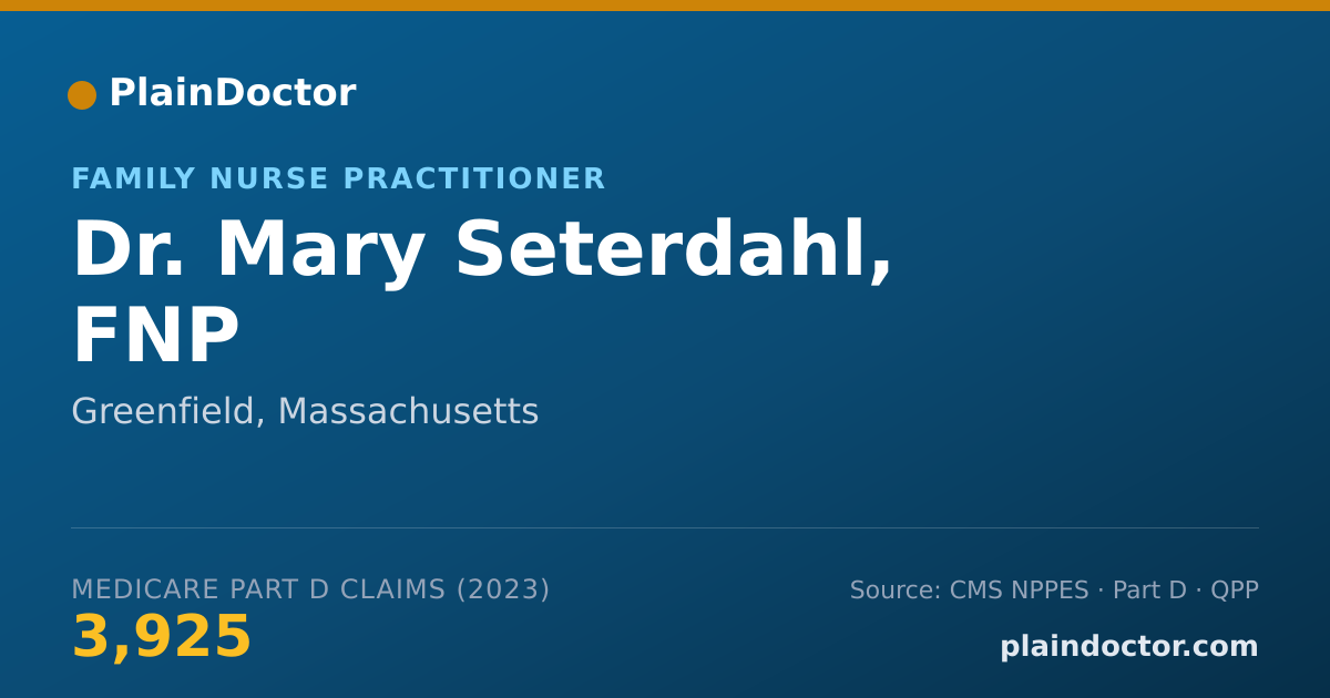 Shareable card for Mary Seterdahl, FNP - Family Nurse Practitioner, Greenfield, MA