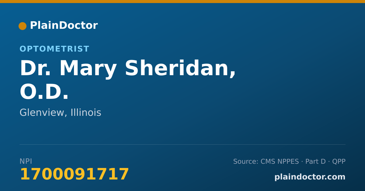 Shareable card for Mary Sheridan, O.D. - Optometrist, Glenview, IL