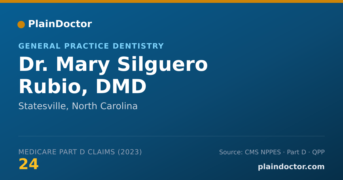 Shareable card for Mary Silguero Rubio, DMD - General Practice Dentistry, Statesville, NC