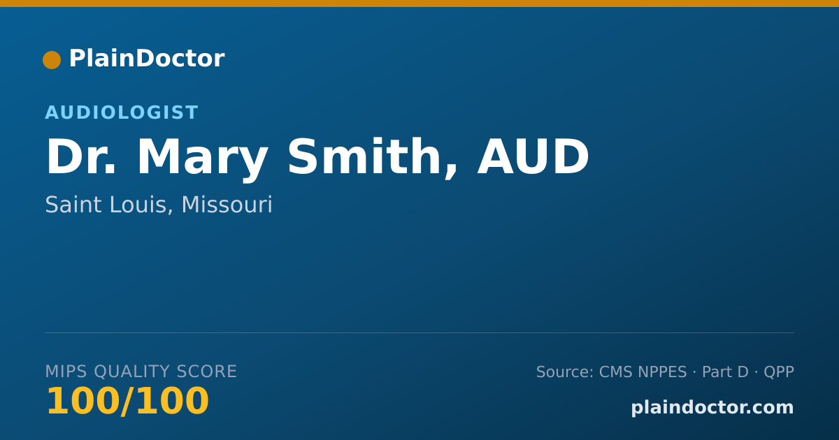 Shareable card for Mary Smith, AUD - Audiologist, Saint Louis, MO