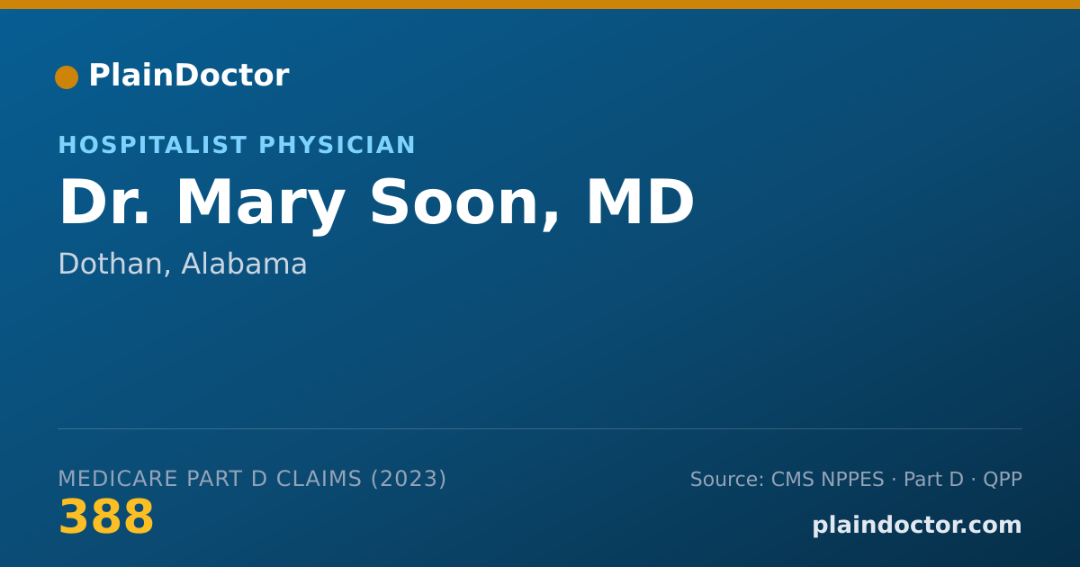Shareable card for Mary Soon, MD - Hospitalist Physician, Dothan, AL