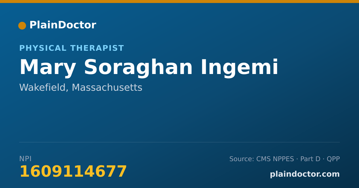 Shareable card for Mary Soraghan Ingemi - Physical Therapist, Wakefield, MA