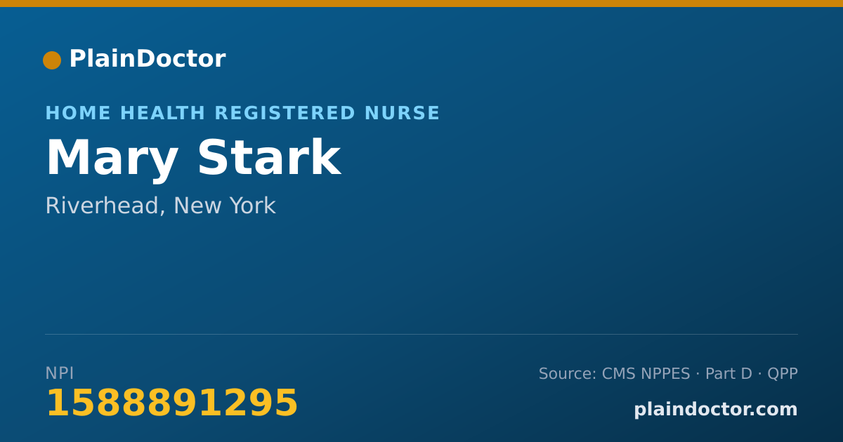 Shareable card for Mary Stark - Home Health Registered Nurse, Riverhead, NY