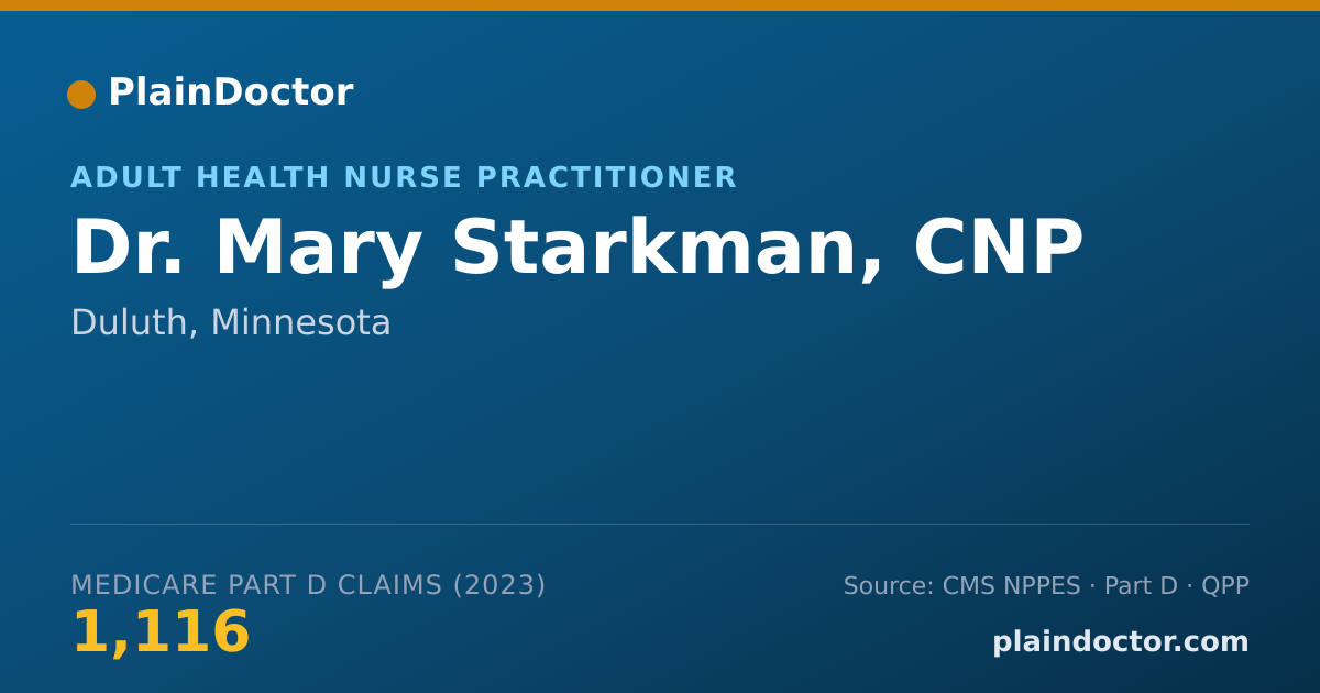 Shareable card for Mary Starkman, CNP - Adult Health Nurse Practitioner, Duluth, MN