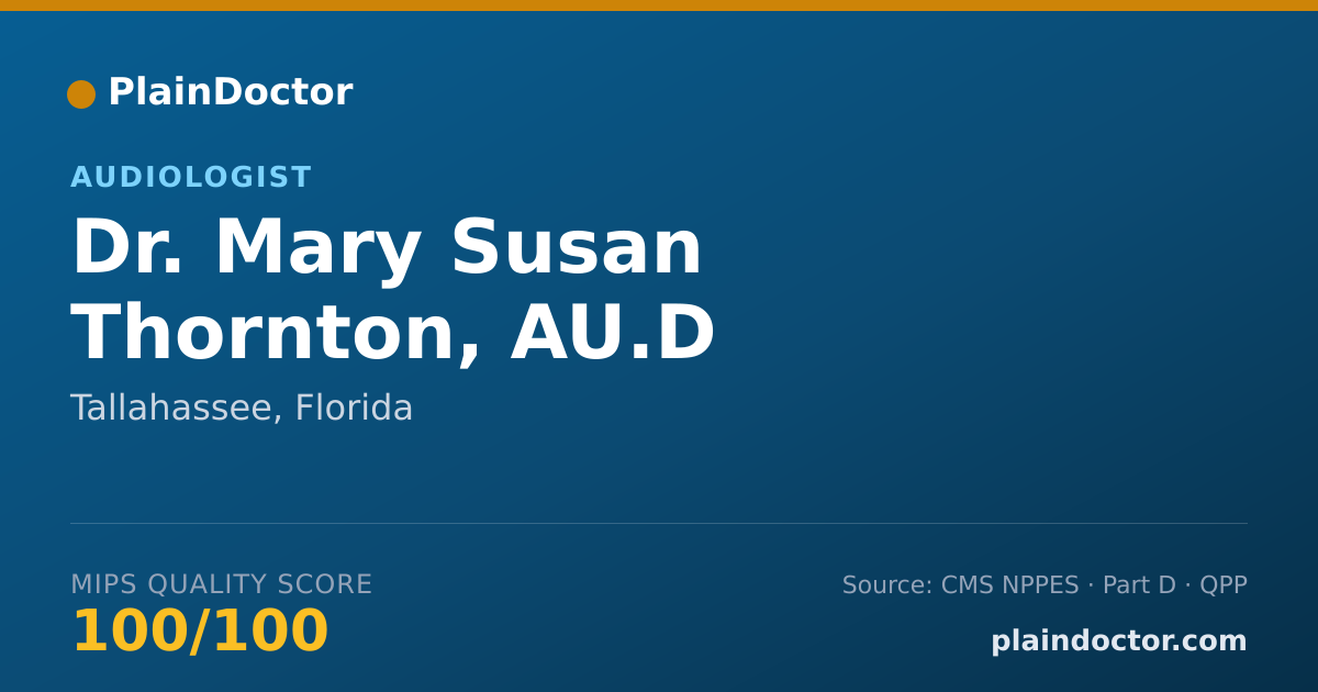 Shareable card for Mary Susan Thornton, AU.D - Audiologist, Tallahassee, FL