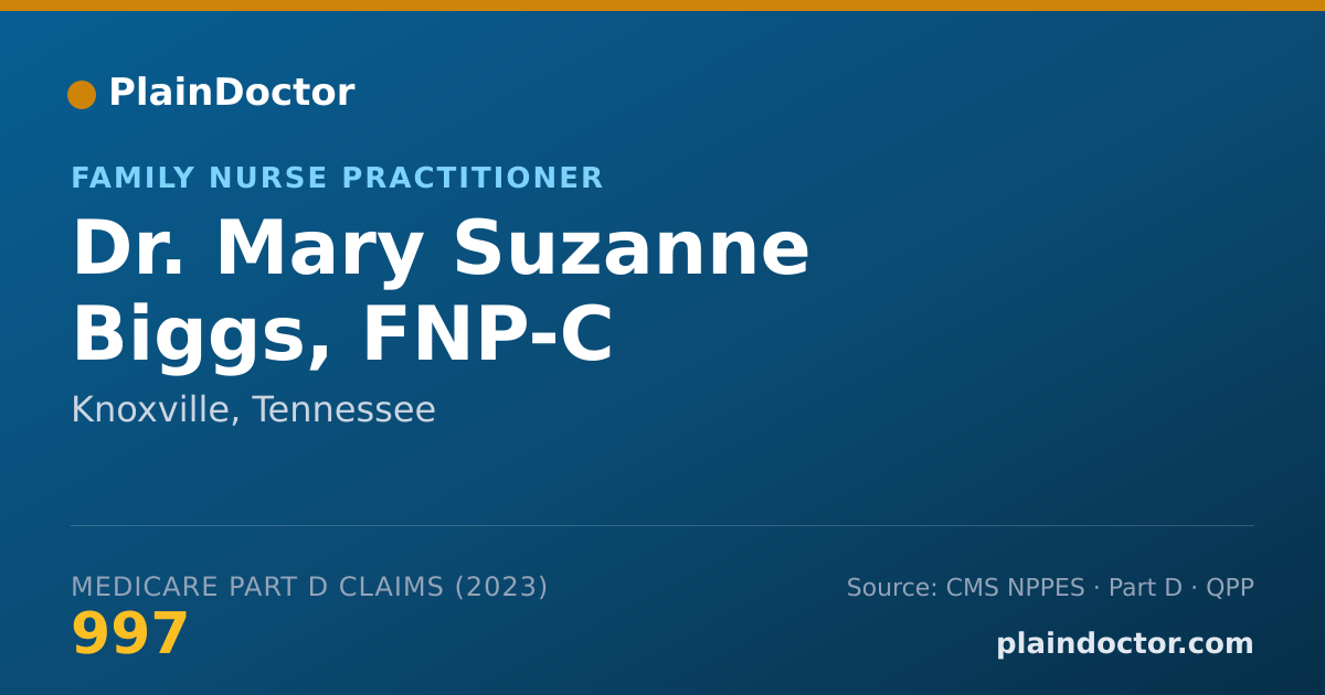 Shareable card for Mary Suzanne Biggs, FNP-C - Family Nurse Practitioner, Knoxville, TN