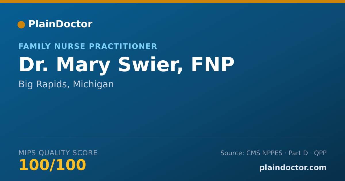 Shareable card for Mary Swier, FNP - Family Nurse Practitioner, Big Rapids, MI