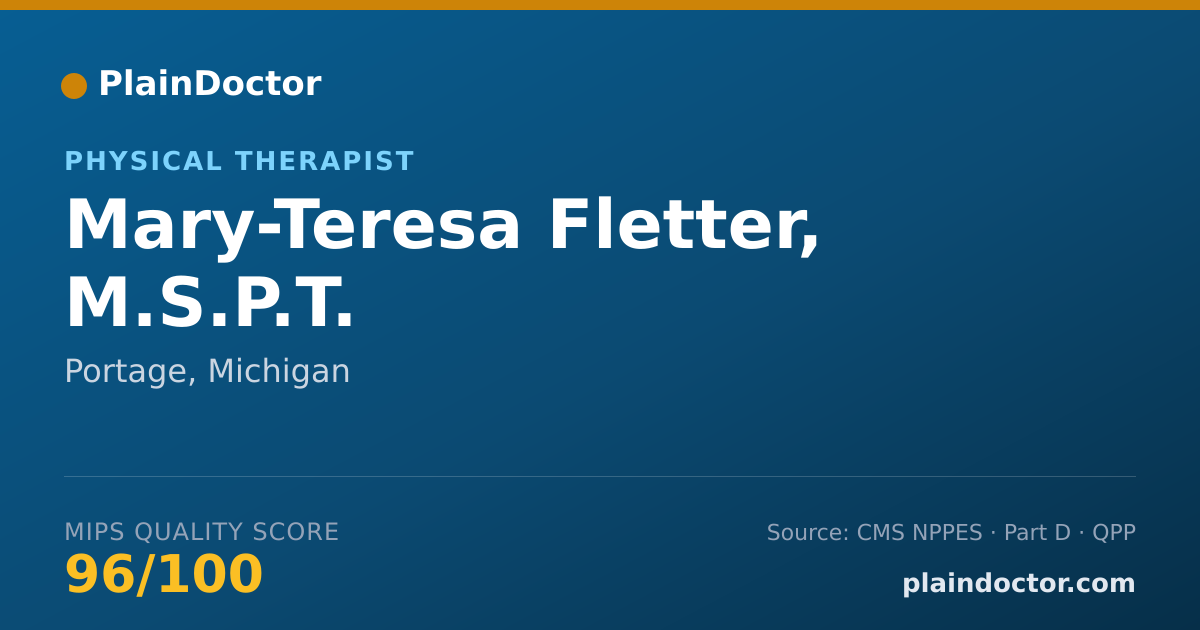 Shareable card for Mary-Teresa Fletter, M.S.P.T. - Physical Therapist, Portage, MI