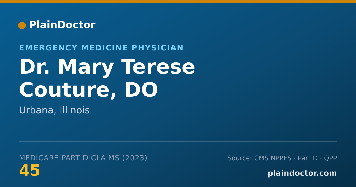 Shareable card for Mary Terese Couture, DO - Emergency Medicine Physician, Urbana, IL