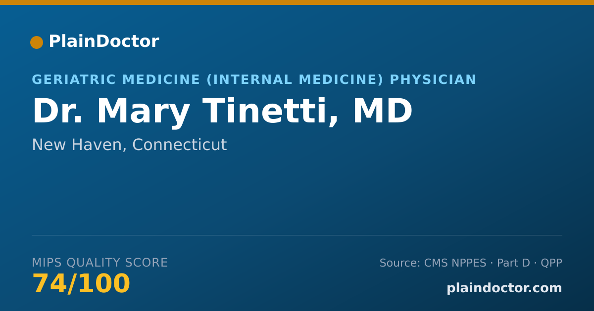 Shareable card for Mary Tinetti, MD - Geriatric Medicine (Internal Medicine) Physician, New Haven, CT