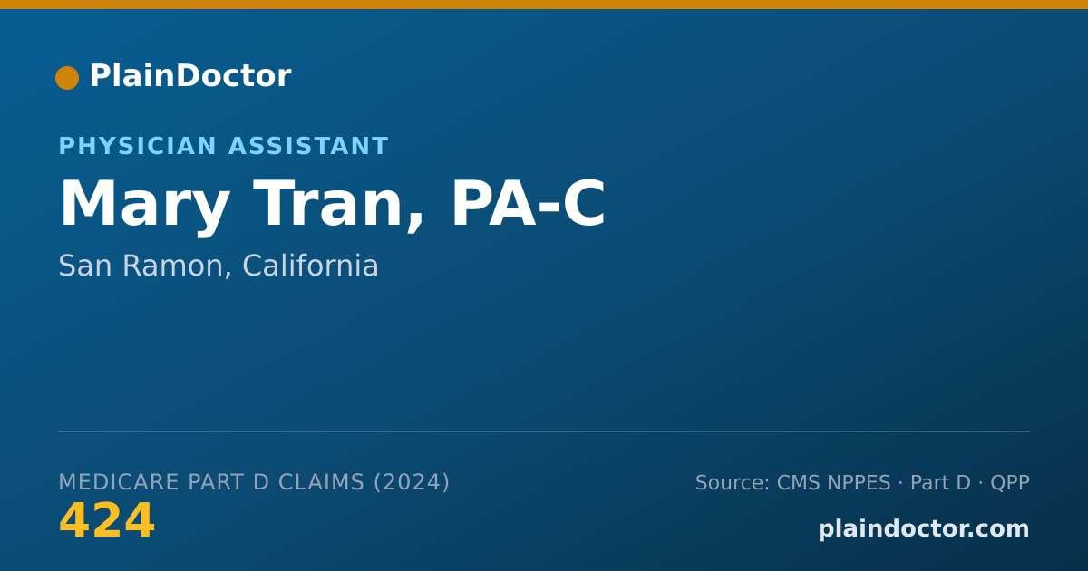 Shareable card for Mary Tran, PA-C - Physician Assistant, San Ramon, CA