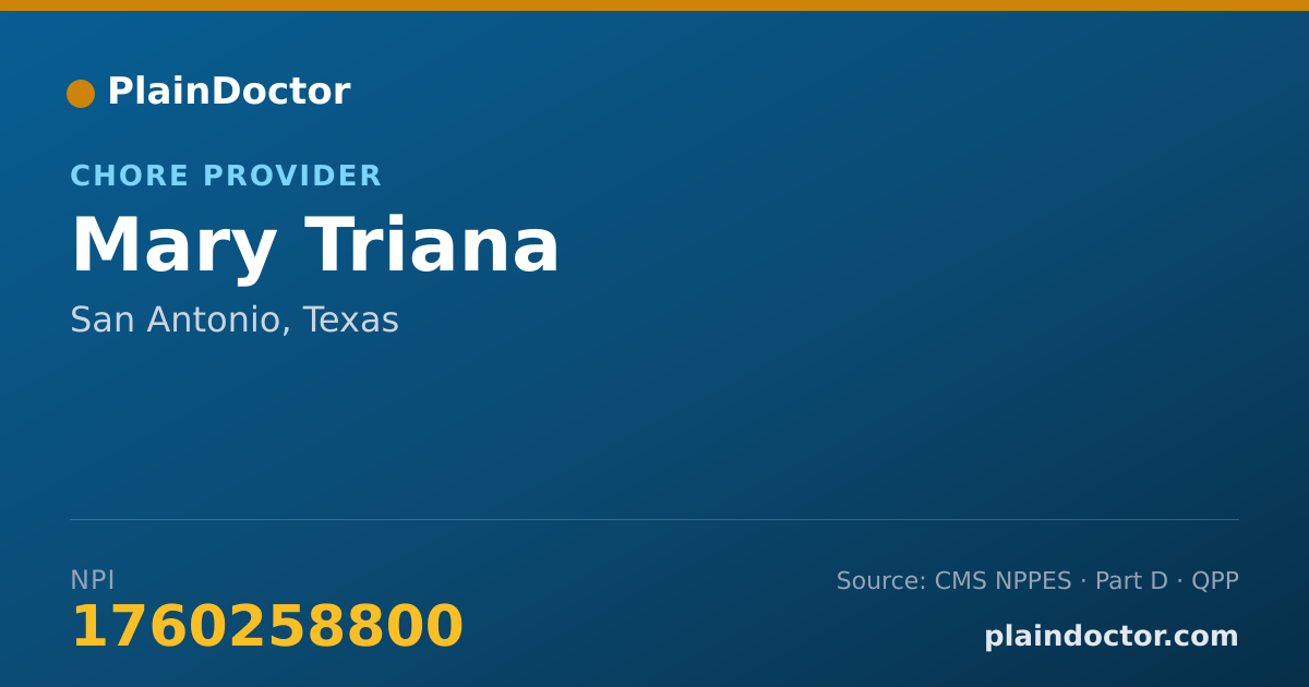 Shareable card for Mary Triana - Chore Provider, San Antonio, TX