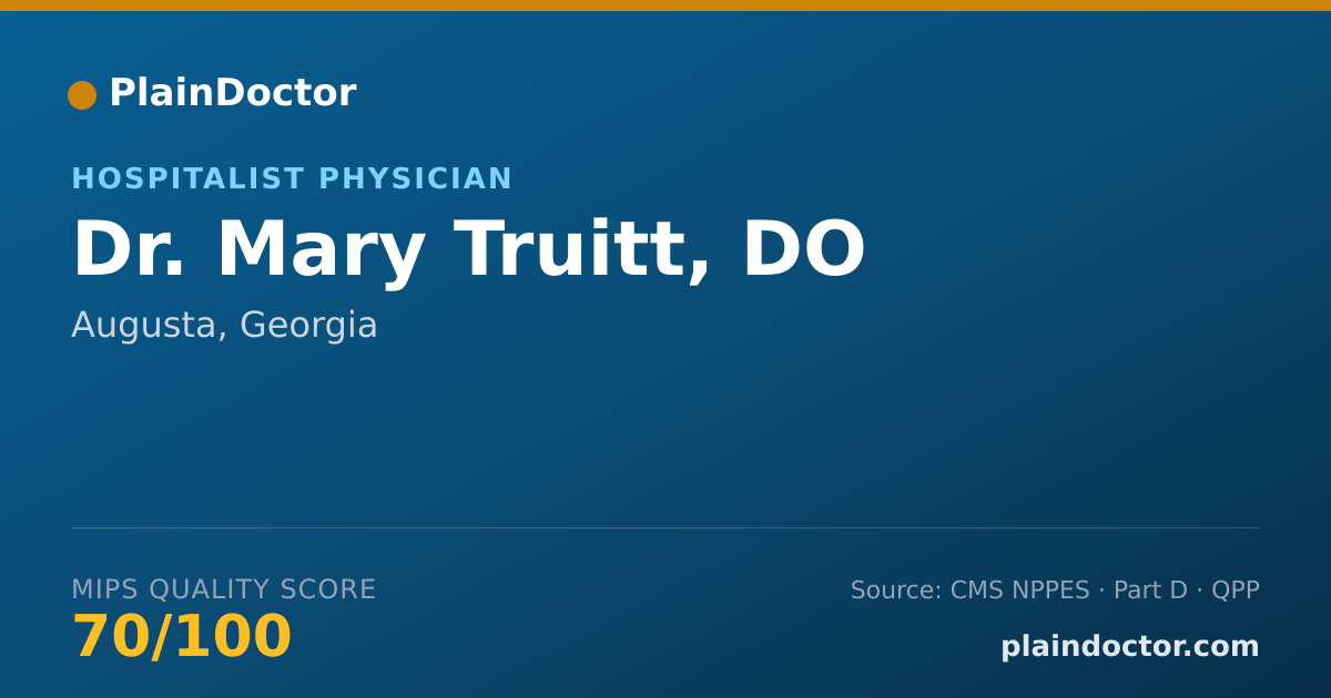 Shareable card for Mary Truitt, DO - Hospitalist Physician, Augusta, GA