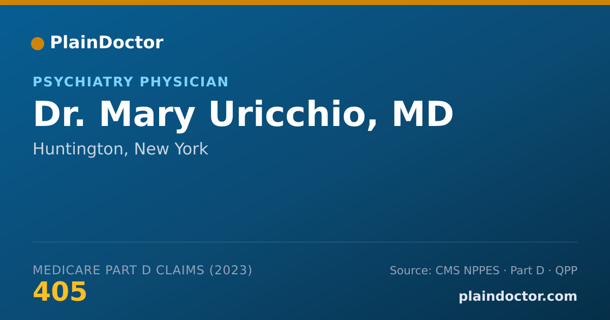 Shareable card for Mary Uricchio, MD - Psychiatry Physician, Huntington, NY